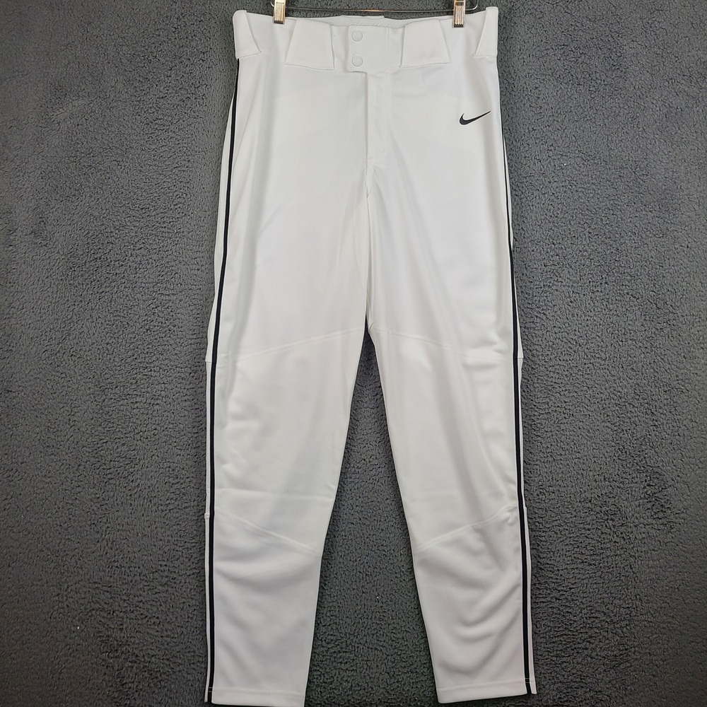 Nike Mens Team Vapor Select Baseball Pants White Black BQ5489-106 Size M NWT